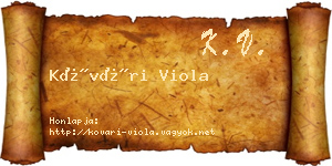 Kővári Viola névjegykártya